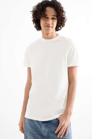 Pánské - Tričko - regular fit - bílá