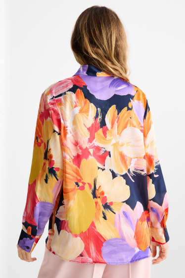 Femei - Bluză - cu flori - multicolor