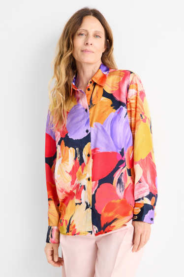 Femei - Bluză - cu flori - multicolor