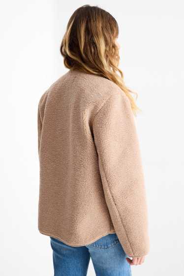 Women - Teddy fur jacket - beige
