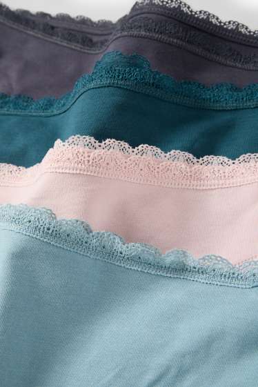 Damen - Multipack 4er - Slip - rosa / türkis