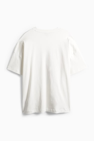 Damen - T-Shirt - Regular Fit - Glanz-Effekt - weiß