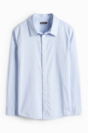 Děti - chlapci - Košile - s minimalistickým potiskem - světle modrá