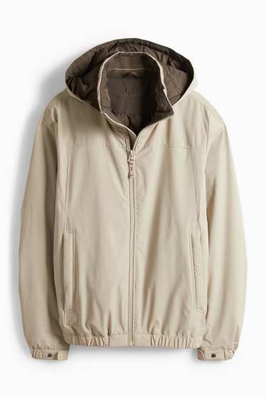 Herren - Jacke mit Kapuze - gefüttert - wasserabweisend - beige