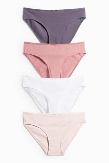 Women - Multipack of 4 - knickers - rose