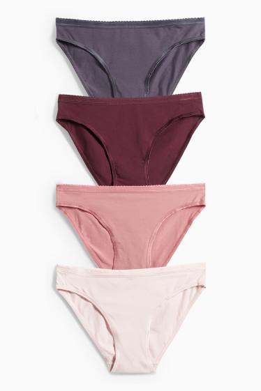 Damen - Multipack 4er - Slip - bordeaux