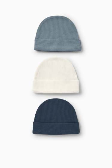 Miminka - chlapci - Čepice pro miminka - tmavomodrá / krémově bílá