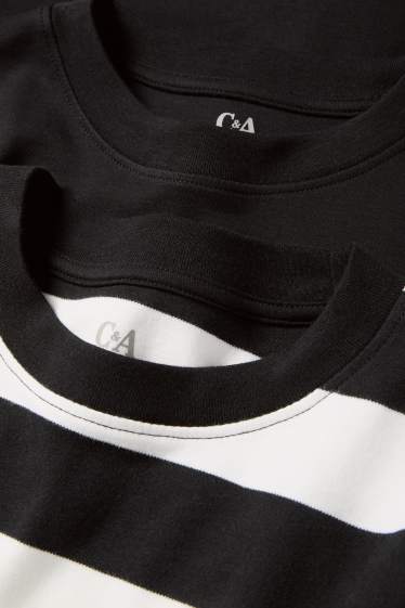 Women - Multipack of 2 - T-shirt - slim fit - black / white