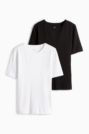 Dames - T-shirt - zwart / wit