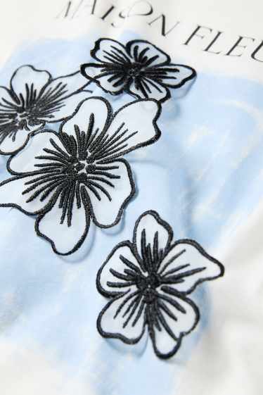 Femmes - T-shirt - relaxed fit - blanc