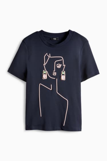 Dámské - Tričko - tmavomodrá