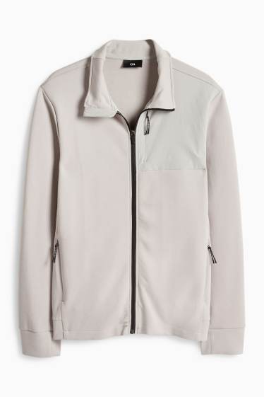 Pánské - Tepláková bunda - světle šedá