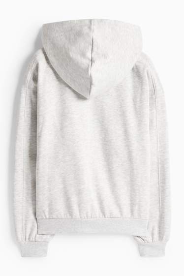 Děti - dívky - Tepláková bunda - světle šedá-žíhaná