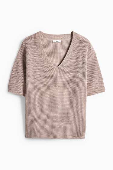 Dámské - Svetr - světle hnědá