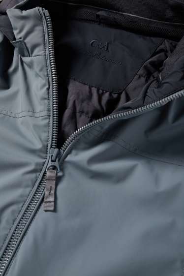Herren - Jacke mit Kapuze - gefüttert - wasserabweisend - grau