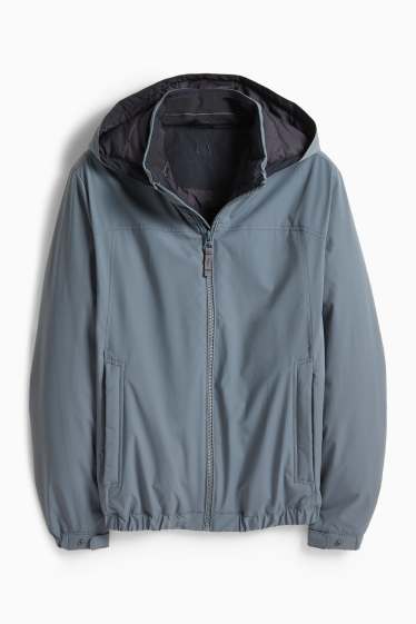 Herren - Jacke mit Kapuze - gefüttert - wasserabweisend - grau