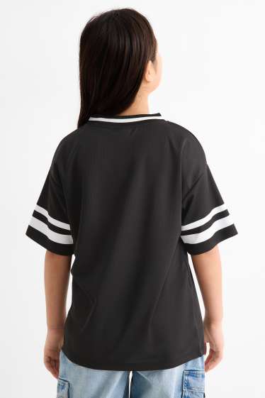 Enfants filles - SmileyWorld® - haut à manches courtes - finition brillante - noir