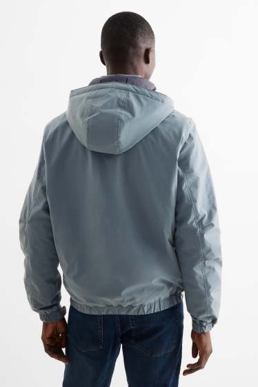 Herren - Jacke mit Kapuze - gefüttert - wasserabweisend - grau