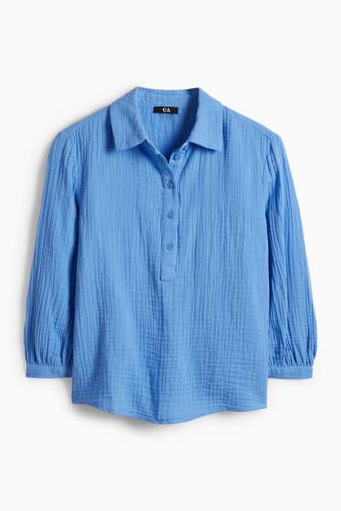 Dámské - Mušelínová halenka - modrá