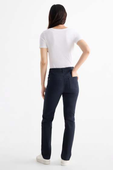 Femei - Pantaloni de stofă - talie înaltă - slim fit - albastru închis