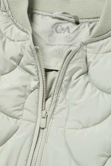 Femei - Geacă matlasată - verde deschis