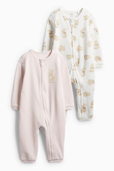 Baby: meisjes - Babypyjama - wit / roze