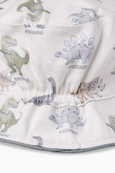 Baby Jungen - Dino - Baby-Hut - weiss / hellblau