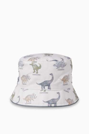 Baby Jungen - Dino - Baby-Hut - weiss / hellblau