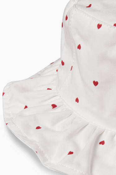 Baby Mädchen - Herzchen - Baby-Hut - weiss / rot