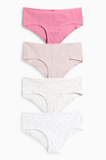 Femmes - Culotte hipster - blanc / rose