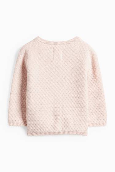 Nadó nena - Floretes - jaqueta de punt per a nadó - texturada - rosa