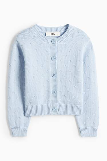 Děti - dívky - Pletený kardigan - strukturovaný - světle modrá