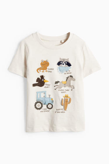 Děti - chlapci - Ranč - tričko s krátkým rukávem - světle béžová