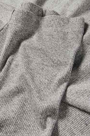 Women - Joggers - ribbed - gray-melange