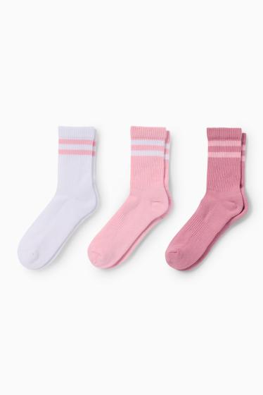 Damen - Multipack 3er - Tennissocken - weiss / rosa