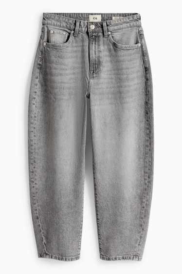 Dámské - Barrel jeans - high waist - džíny - šedé
