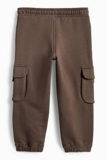Děti - chlapci - Teplákové kalhoty - tmavohnědá