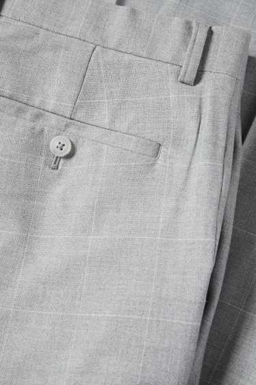 Herren - Baukasten-Hose - Slim Fit - Flex - kariert - hellgrau