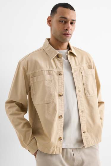 Herren - Hemdjacke - Relaxed Fit - beige