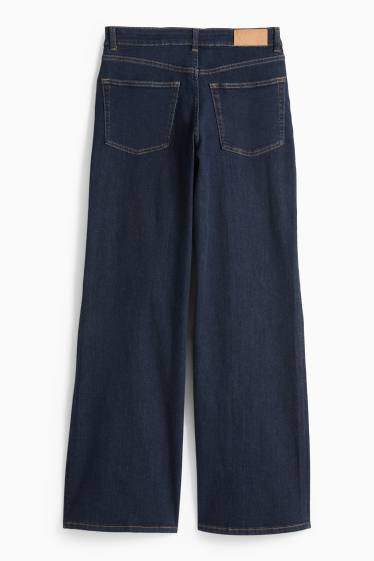 Femmes - Wide leg jean - mid waist - jean bleu foncé