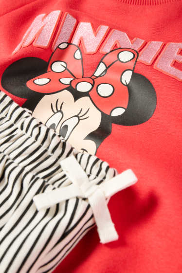 Kinderen: meisjes - Minnie Mouse - set - sweatshirt en jersey broek - 2-delig - rood