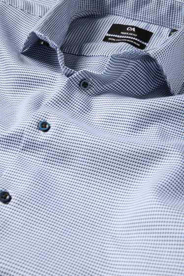 Herren - Businesshemd - Regular Fit - Cutaway - bügelfrei - gemustert - weiß / blau