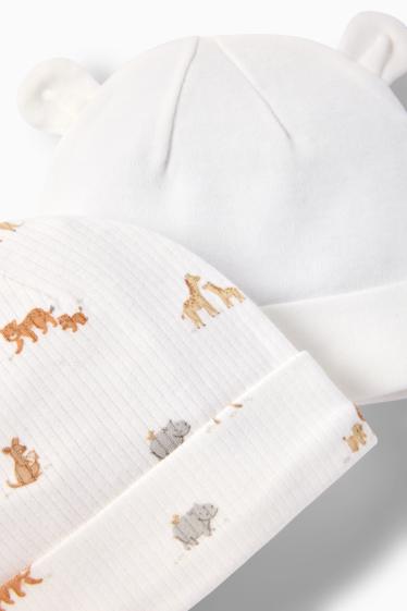 Unisex - Multipack 2er - Wildtiere - Baby-Mütze - weiß