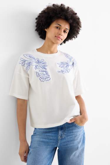 Damen - T-Shirt - Regular Fit - weiss