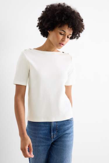 Donna - T-shirt - regular fit - bianco