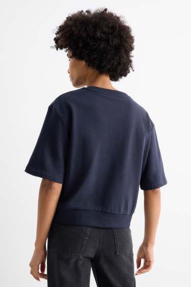 Damen - Sweatshirt - Glanz-Effekt - dunkelblau