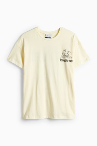 Dámské - Tričko - oversized - Lady a Tramp - světle žlutá