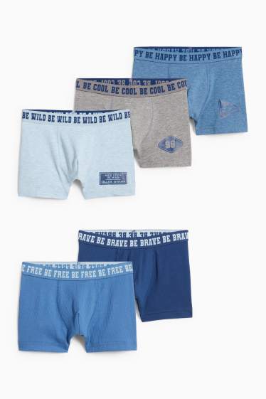 Enfants garçons - Lot de 5 - caleçons - bleu clair