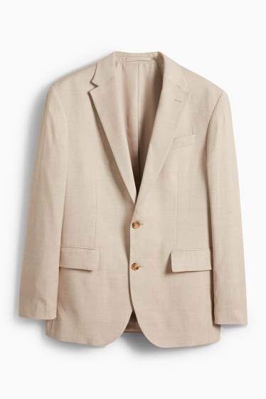 Hommes - Veste de costume - regular fit - extensible - à carreaux - beige