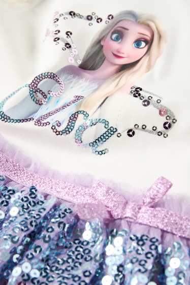 Kinder Mädchen - Die Eiskönigin - Kleid - Glanz-Effekt - hellviolett